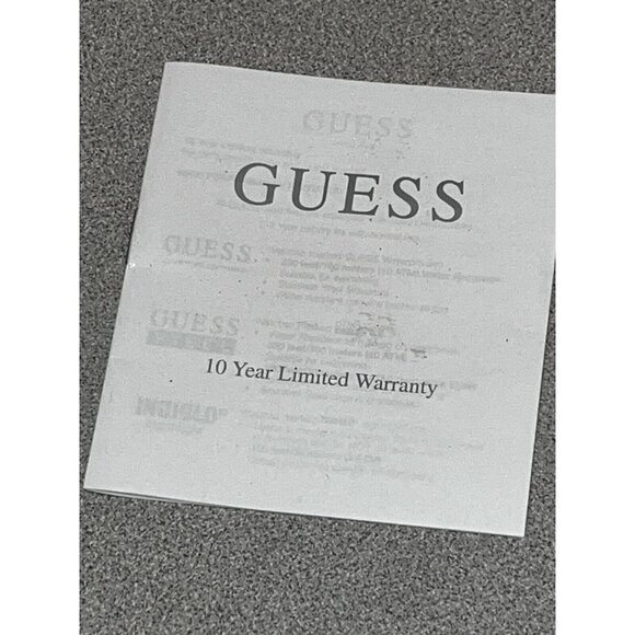 NEW GUESS SILVER TONE BLACK Leather BAND RECTANGLE WHITE DIAL WATCH in box main image 6